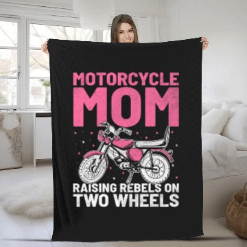 Discover Motorcycle Mom Raising Rebels On Two Wheels Fleece Blankets