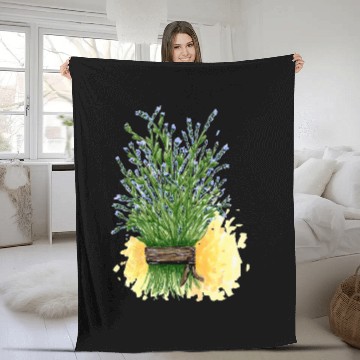 Discover Lavender Bunch Artist Sketch Design Fleece Blankets