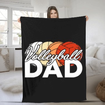 Discover Volleyball Dad Daddy Cool Fathers Day Men Novelty Fleece Blankets