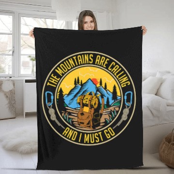 Discover The Mountains Are Calling Loves Rock Boulder Rock Climbing Fleece Blankets