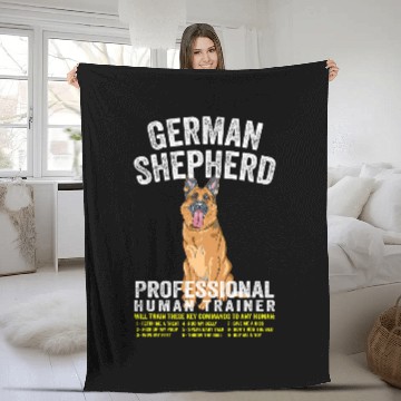Discover German Shepherd Professional Human Trainer German Shepherd Fleece Blankets
