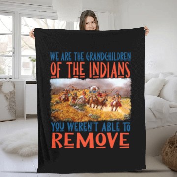 Discover Native American Indian Warrior Baseball Tees Fleece Blankets