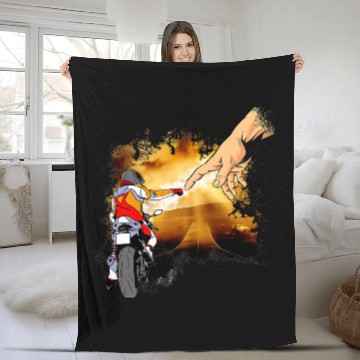 Discover Motorcycle Adam Race 2Biker undefined Fleece Blankets