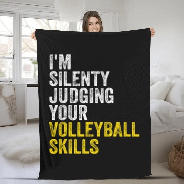 Discover Volleyball Lover Funny Im SIlently Judging Your Skills Baseball Tees Fleece Blankets