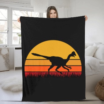 Discover Raptor Velociraptor Dinosaur Dino Paleontology Fleece Blankets