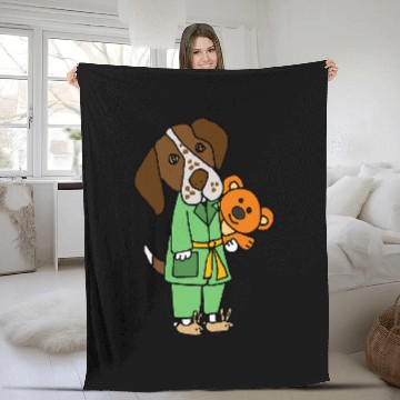 Discover Smileteespetsa Funny German Shorthaired Pointer in Bathrobe Baseball Tees Fleece Blankets