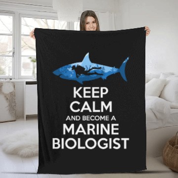 Discover Keep calm and become a marine biologist 1 Baseball Tees Fleece Blankets