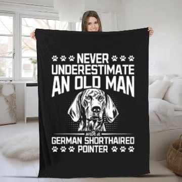 Discover German Shorthaired Pointer Dad Grandfather Baseball Tees Fleece Blankets