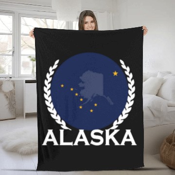 Discover Alaska Flag Fleece Blankets Fleece Blankets