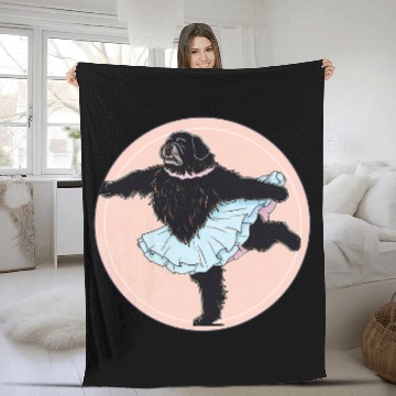 Discover Newfoundland Dog Ballerina Funny Ballet Fleece Blankets