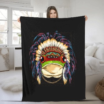 Discover Native Indian Frog Native American Indian Frog Lovers Fleece Blankets