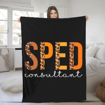 Discover Sped Consultant leopard Squad Cute Fall Autumn Thanksgiving Baseball Tees Fleece Blankets