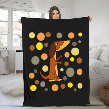 Discover SmileteesPets Funny Dachshund Dog Art Pattern Baseball Tees Fleece Blankets
