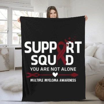 Discover Support Squad Warrior Multiple Myeloma Awareness Feather Zip Fleece Blankets