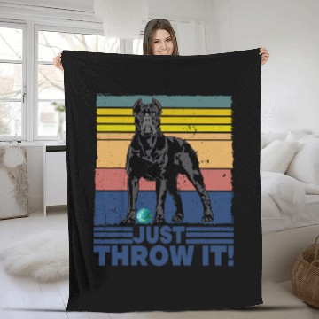 Discover Just Throw It Cane Corso Baseball Tees Fleece Blankets