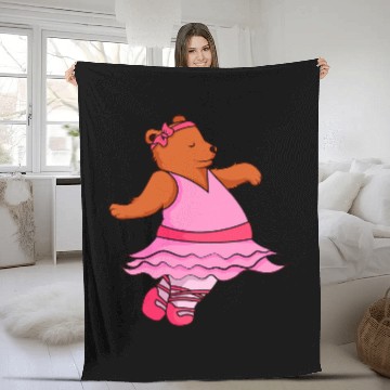 Discover Teddy Bear Ballet Dancer Funny Animal Ballerina Fleece Blankets Fleece Blankets
