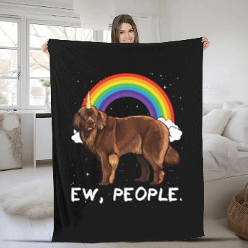 Discover Rainbow Newfoundland Ew People Unicorns Dog Fleece Blankets