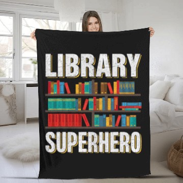 Discover Library Superhero I Librarian Baseball Tees Fleece Blankets