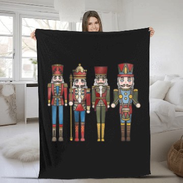 Discover vintages Nutcracker Ballet Dance Matching Holiday Fleece Blankets