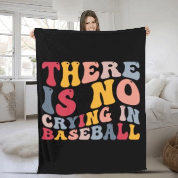 Discover There Is No Crying In Baseball Funny Player Fleece Blankets