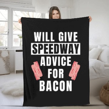 Discover Speedway Advice For Bacon Motorcycle Racing Funny Speedway Zip Fleece Blankets