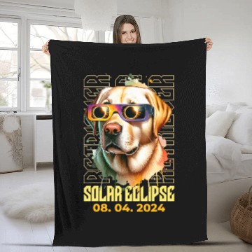 Discover Solar Eclipse 2024 Dog Wearing Solar Eclipse Glasses Baseball Tees Fleece Blankets