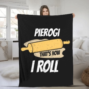 Discover Poland Foodie Pierogi How I Roll Polish Dumpling Chef Fleece Blankets