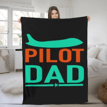 Discover Airlines Pilot Dad in Online Fleece Blankets