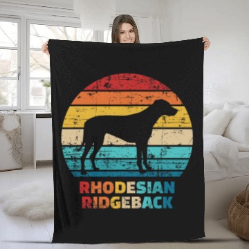 Discover Rhodesian Ridgeback vintage Zip Fleece Blankets