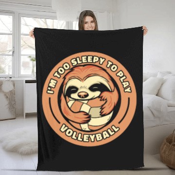 Discover Volleyball Cute Beach Vball Volleyball Sloth Fleece Blankets