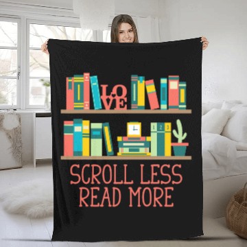 Discover Scroll Less Read More Bookworm Reading Book Lover Literature 21 Baseball Tees Fleece Blankets