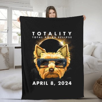 Discover Solar Eclipse 2024 Yorkshire Terrier Dog Baseball Tees Fleece Blankets