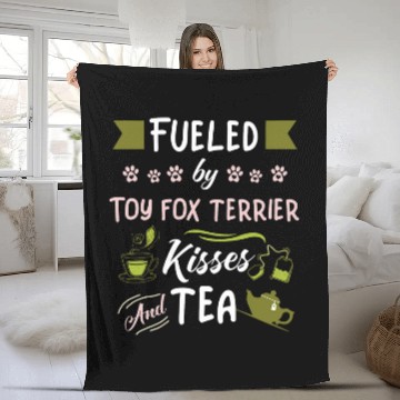 Discover Toy Fox Terrier Kisses and Tea Fleece Blankets