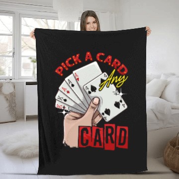 Discover Magician Magic Card Tricks Pick A Card Any Card Fleece Blankets