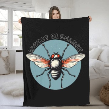 Discover Insect Elegance Flies Souvenir Buzz Entomology Souvenir Fleece Blankets