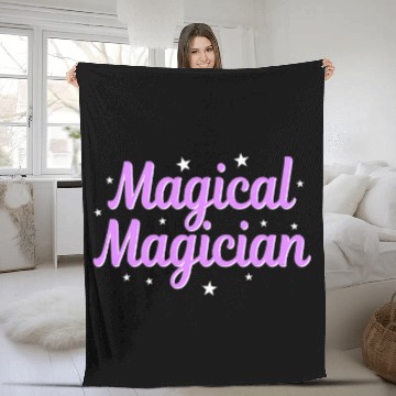 Discover Magician Illusionist Magic Perfomer Card Magical Tricks Fleece Blankets