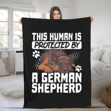 Discover This Human Is Protected By A German Shepherd Baseball Tees Fleece Blankets