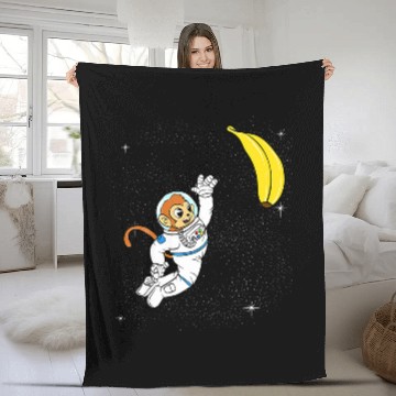 Discover Monkey Astronaut Space Shuttle Galaxy For Ape Lover Fleece Blankets