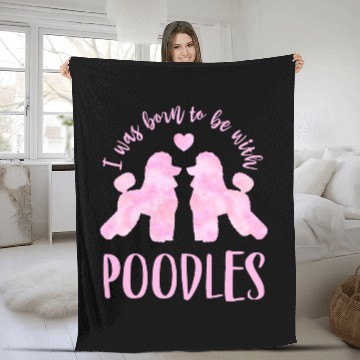 Discover Poodle Lovers 2 Pink Poodles Fleece Blankets