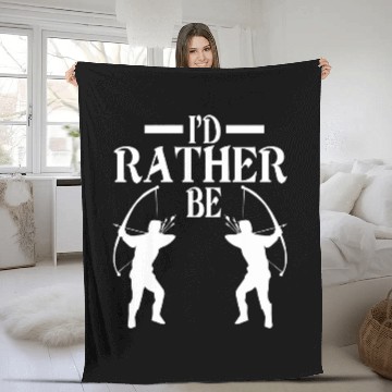 Discover Id Rather Be Archery Baseball Tees Fleece Blankets