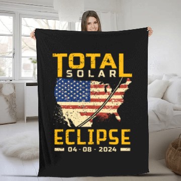 Discover Total Solar Eclipse 2024 America Totality April 8 2024 Fleece Blankets