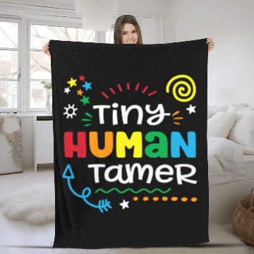 Discover Tiny Human Tamer Gift Mom Nanny Babysitter Teacher Baseball Tees Fleece Blankets