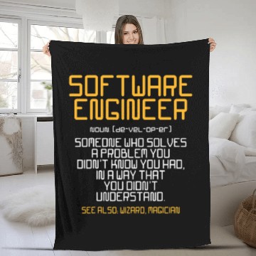 Discover Software Engineer Developer t Funny Wizard Magician Baseball Tees Fleece Blankets