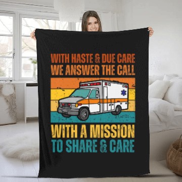 Discover Inspirational Ambulance Driver EMT Paramedics Zip Fleece Blankets
