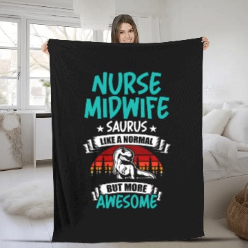 Discover nurses Midwife Saurus Like Normal T Rexs Dinosaur Fleece Blankets