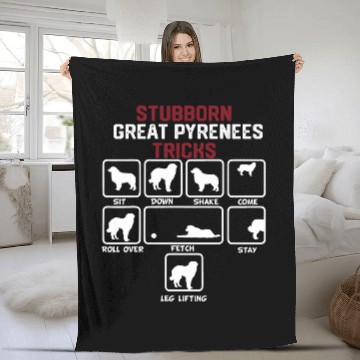 Discover Stubborn Great Pyrenees Tricks 1 Baseball Tees Fleece Blankets