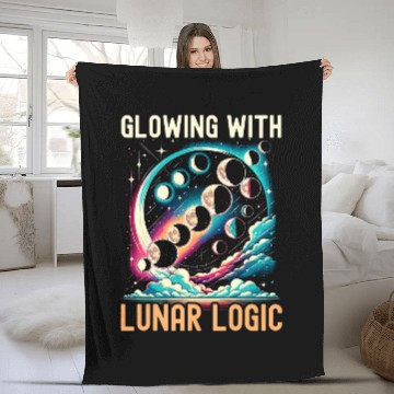 Discover Moon Phase Full Moon Lunar Eclipse Astronomer Astronomy 5 Fleece Blankets