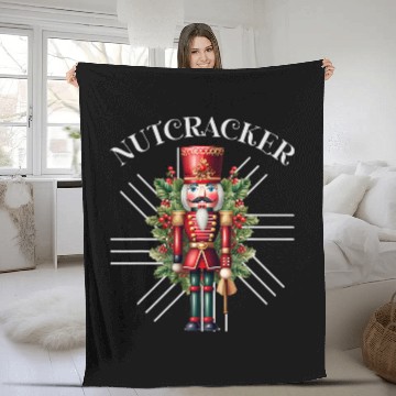 Discover Nutcracker Ballet Dance Merry Christmas Joy 2 Fleece Blankets