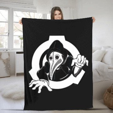 Discover SCP Foundation SCP 049 Plague Doctor Fleece Blankets