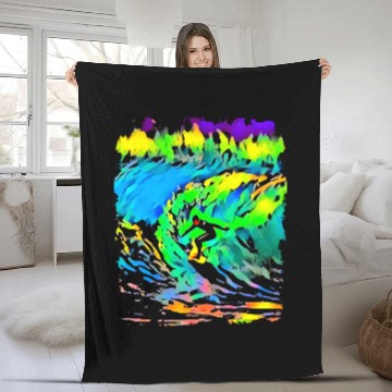 Discover Surfer Pop Art Zip Fleece Blankets